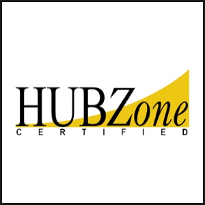 HUBZone certified logo with yellow swoosh